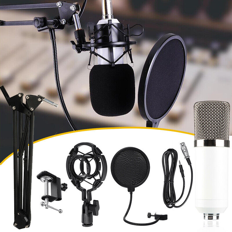 Professional Studio Condenser Microphone, Computer PC Microphone Kit with 3.5mm 