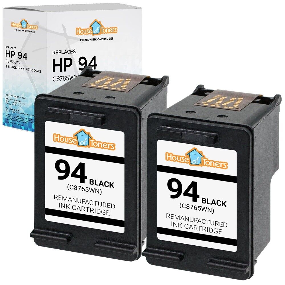 2PK for HP 94 Ink Cartridges for HP Officejet H470 6210 7310 7210 7410 100 