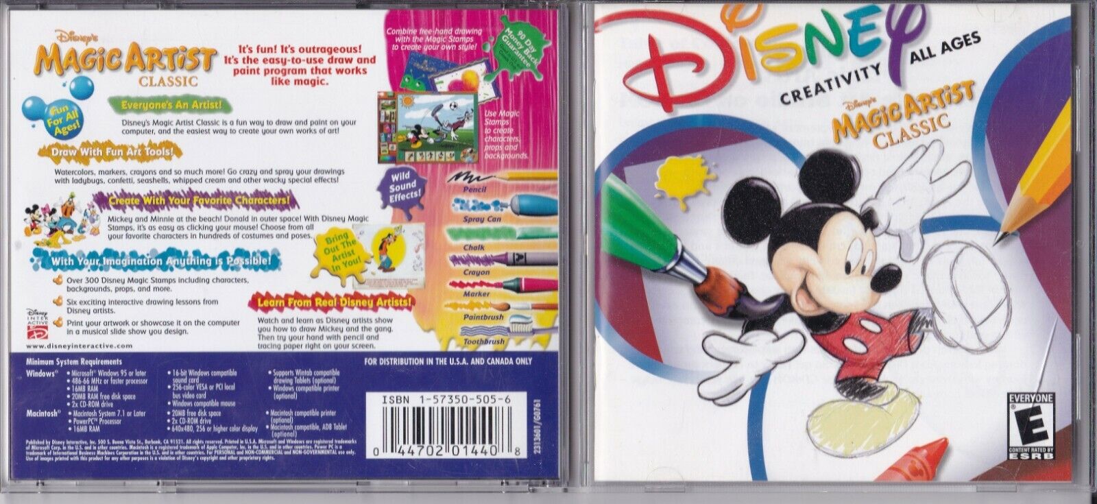 Vintage Disney Creativity: Magic Artist Classic (PC, 1997, Windows and Mac)