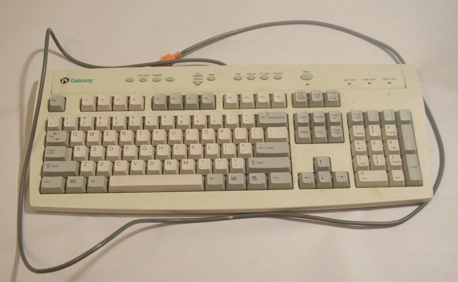 Vintage Gateway PC Keyboard Model G990H P/N 7001603 Used PS2 Connection