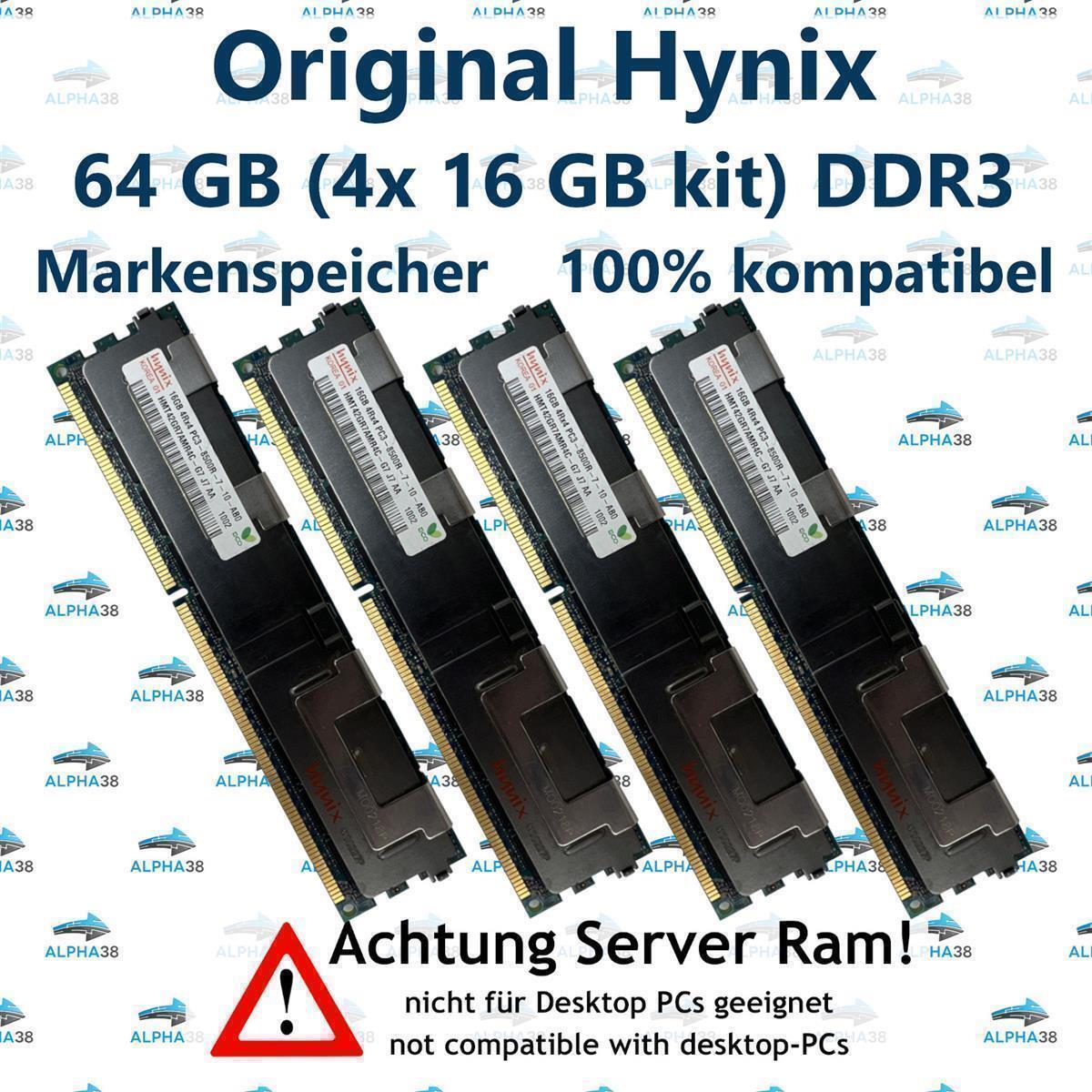 64 GB 4x 16 GB Rdimm ECC DDR3-1066 Supermicro 6026TT-BTF 6026TT-BTRF Server RAM