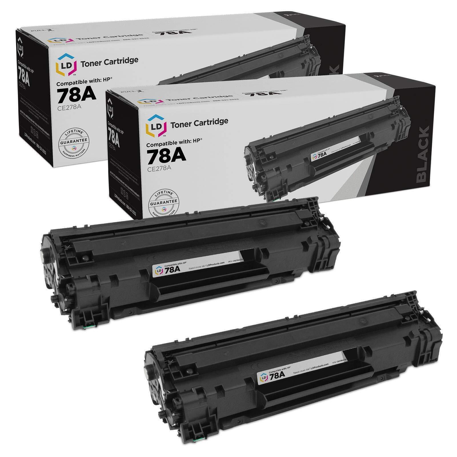 LD  2pk Comp Black Laser Toner for HP CE278A 78A LaserJet P1566 P1606dn M1536dn