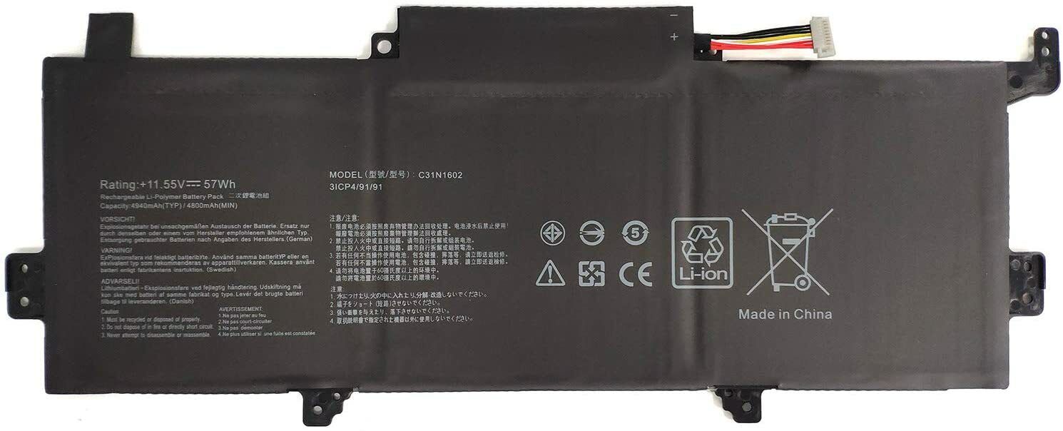C31N1602 Laptop Battery Replacement for Asus ZenBook U3000U UX330 11.55V 57Wh