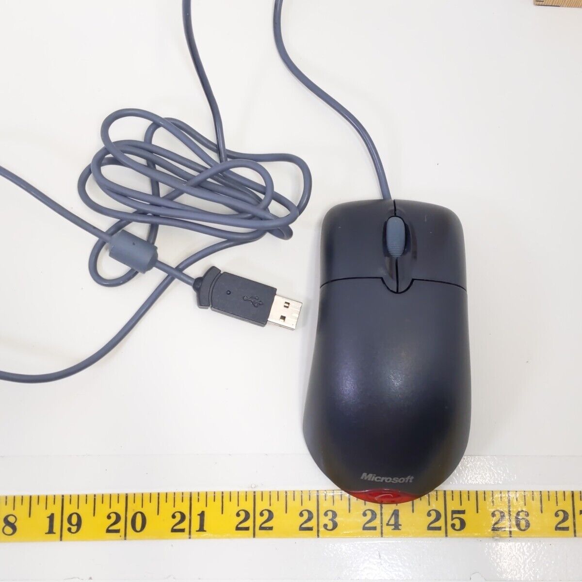 Vintage Microsoft Wheel Mouse Optical USB Black 