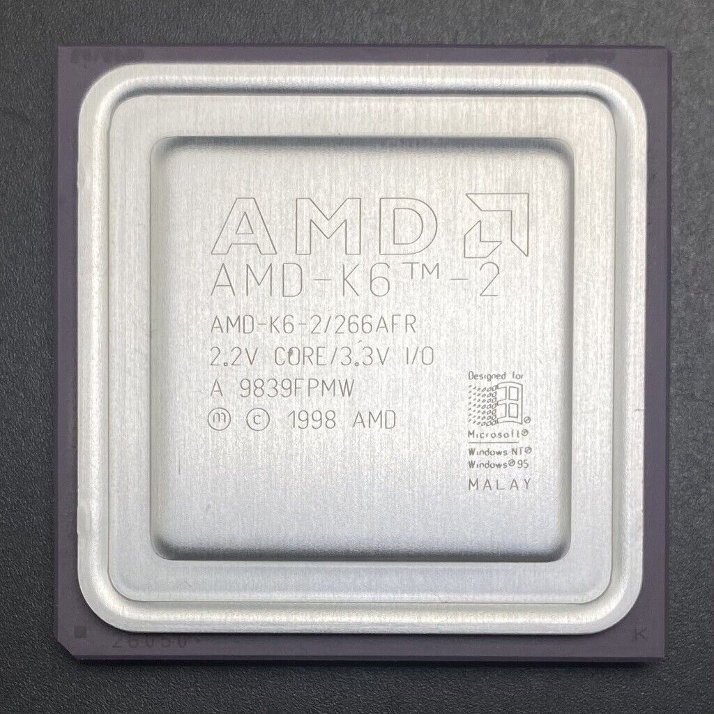 AMD K6-2/266AFR CPU 266MHz 2.2V 66MHz Super Socket7 x86 Processor