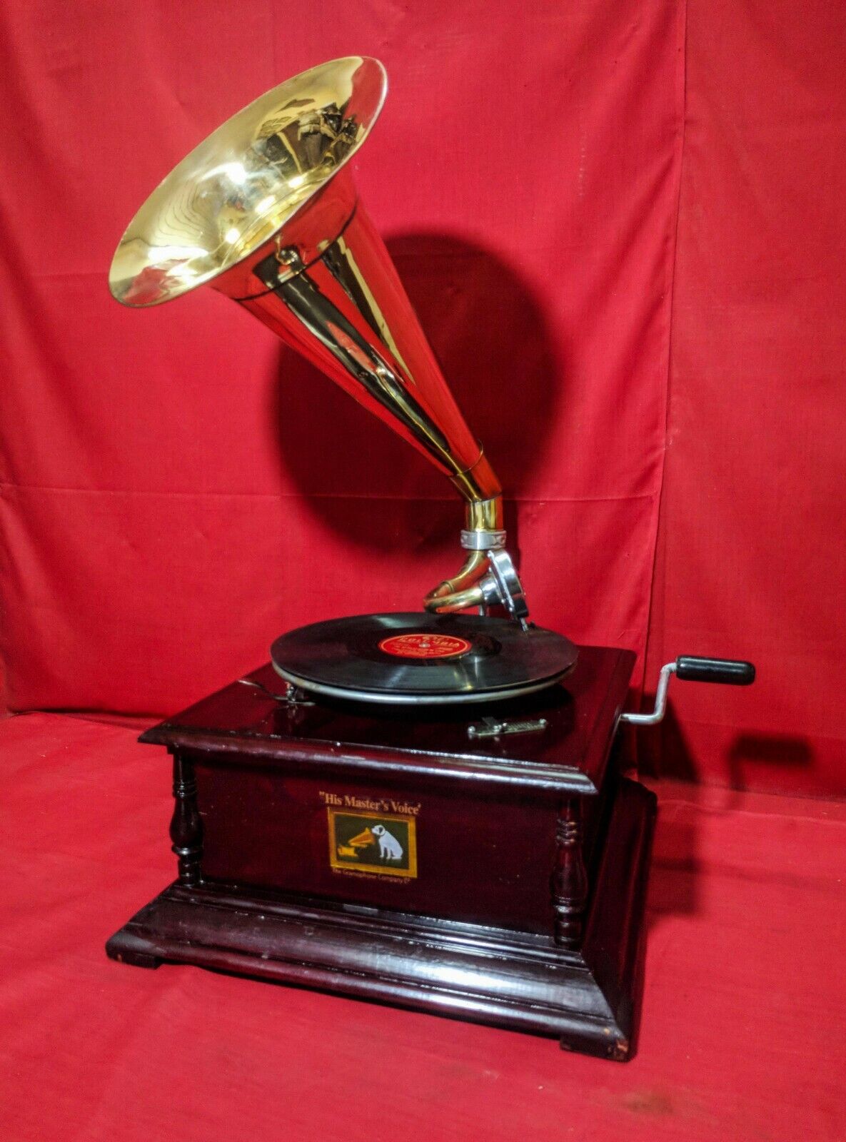 HMV Gramophone Gramaphone Phonograph Brass Horn Vintage Look Victor WORKING New