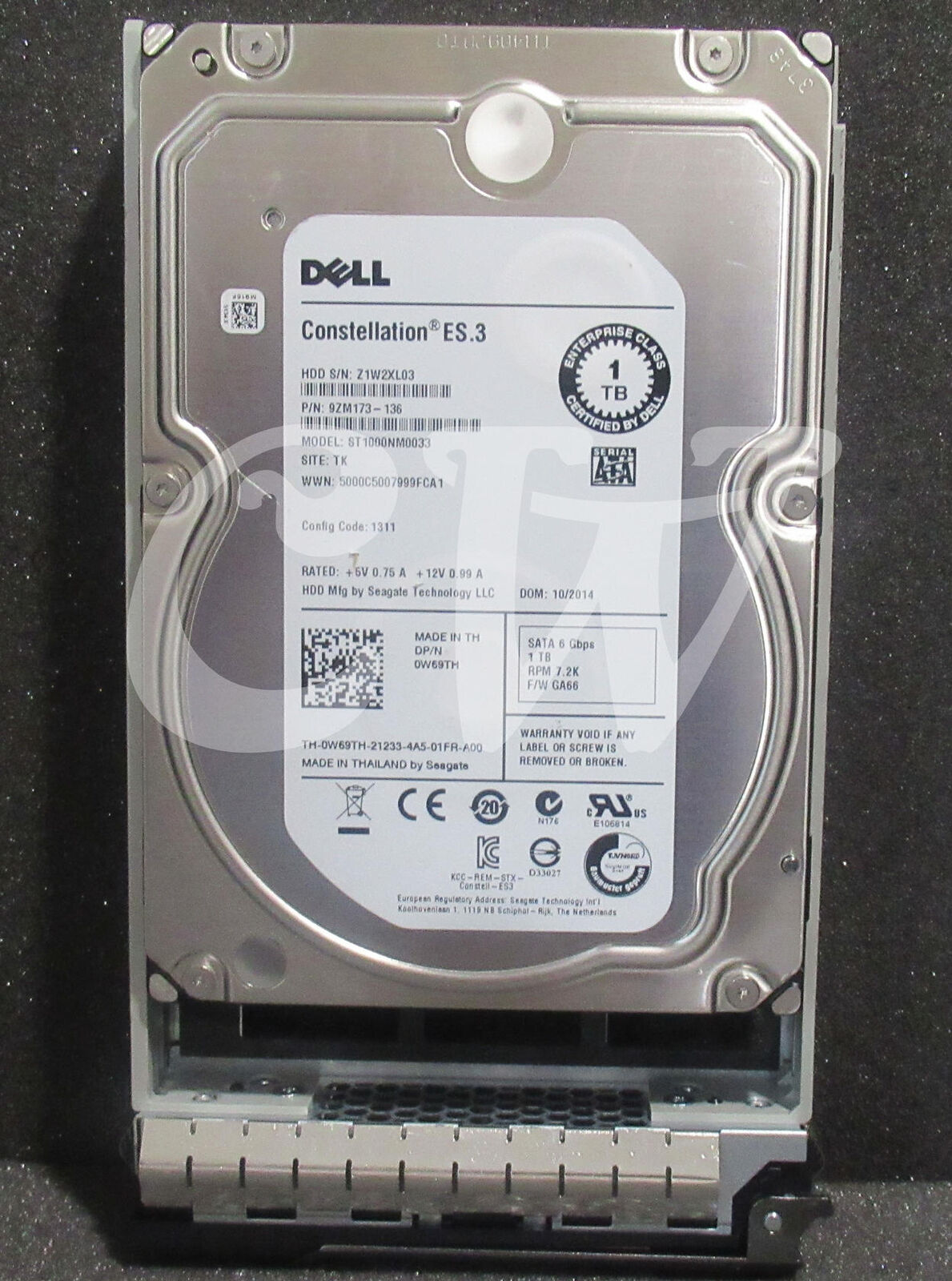 W69TH ST1000NM0033 DELL ES.3 1TB 7.2K 6Gbps 128MB Cache 3.5\