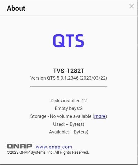 Very Rare High end QNAP TVS-1282T
