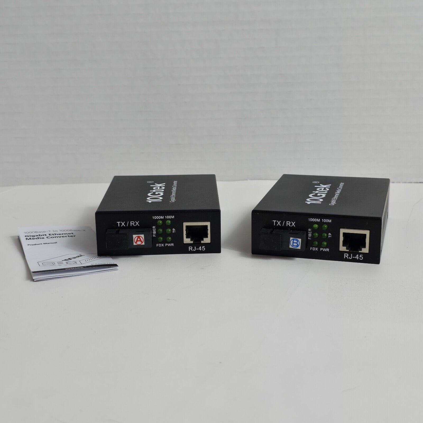 A Pair of BIDI Gigabit Fiber to Ethernet Media Converter SC Fiber SMF up to 20KM