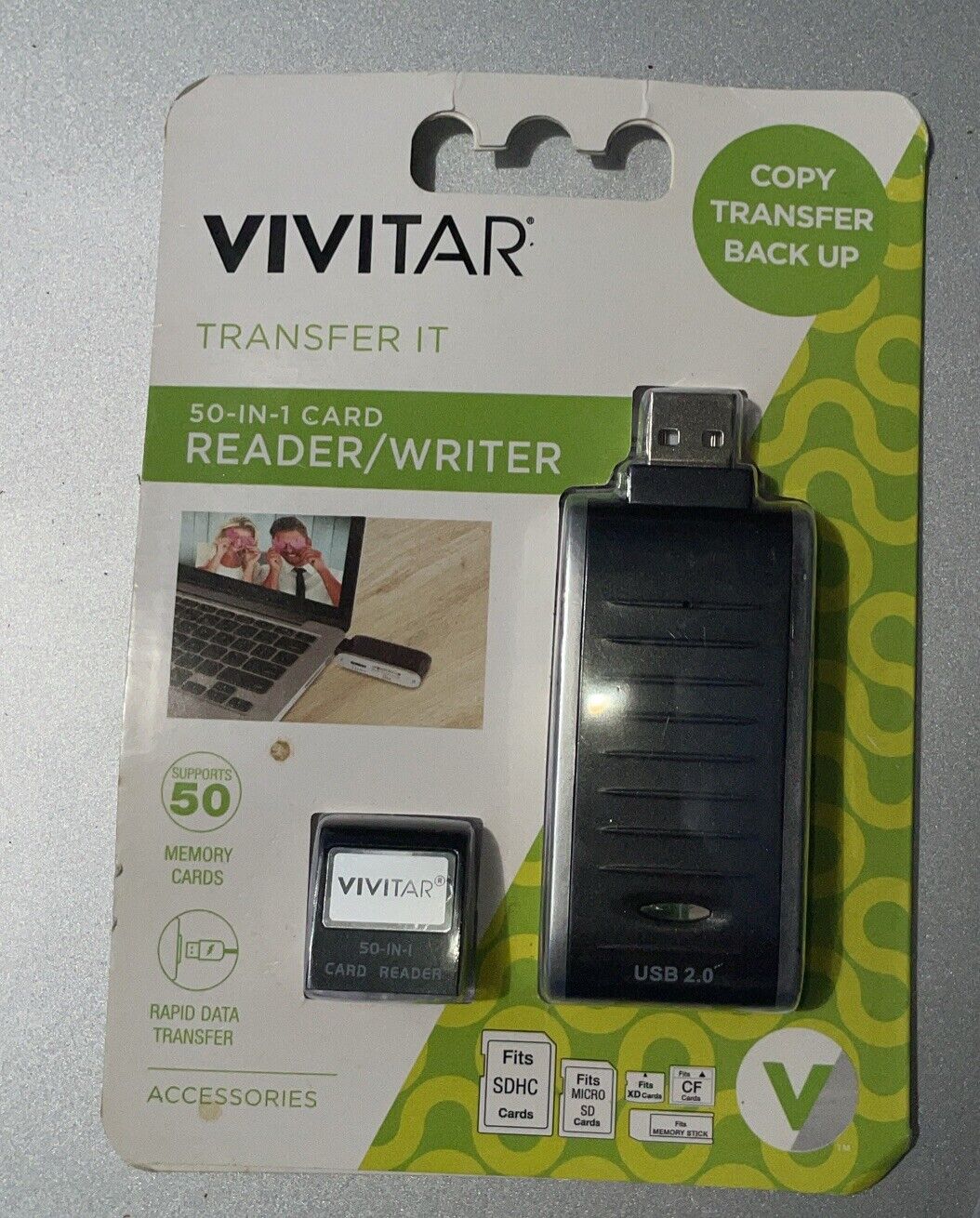 Vivitar VIV-RW-5000-BLK Reader 50-in-1 Card - Black (NEW)