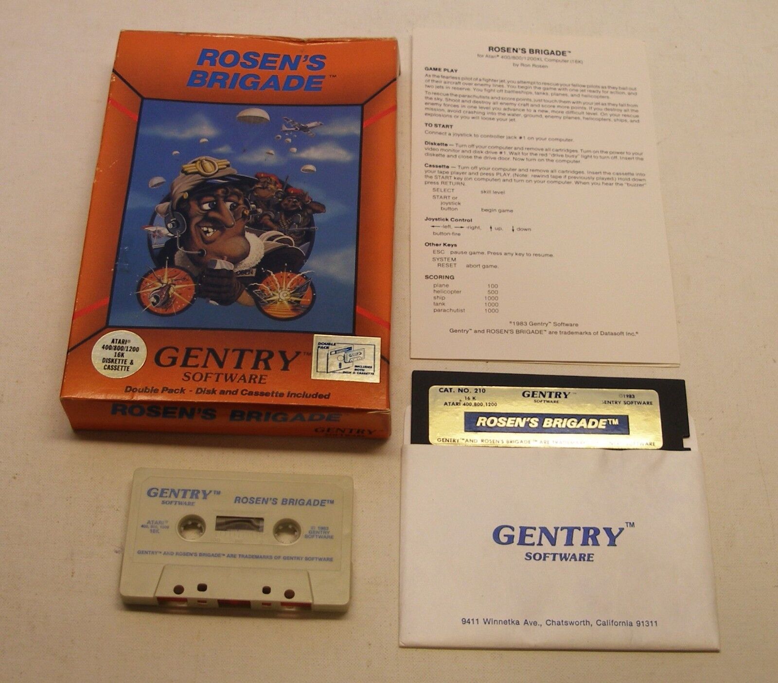VERY RARE (Rarity 9) Rosen’s Brigade by Gentry for Atari 400/800/1200