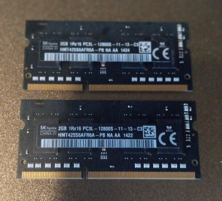 4GB (2 x 2GB) SK Hynix DDR3 PC3L-12800S Laptop Notebook RAM