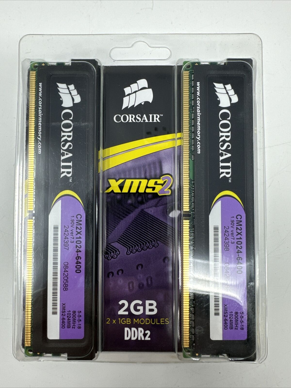 Corsair PC2-6400 2GB DIMM DDR2 Memory (CM2X1024-6400C4) Nice Set
