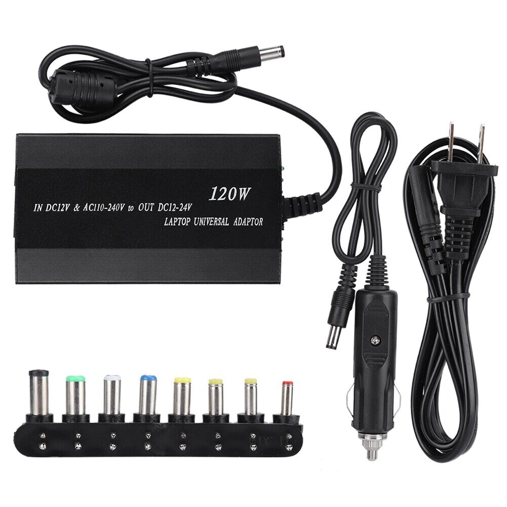 120W 8 Tips Car Home Charger Power Supply Adapter For Laptop Notebook Universal