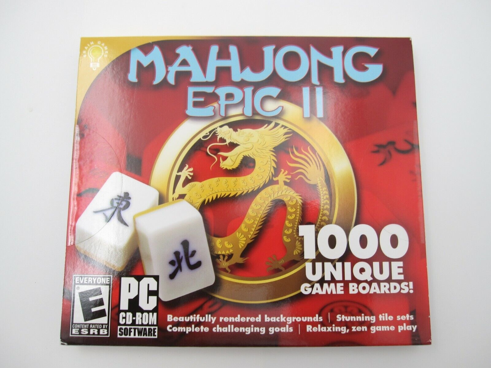 New Sealed Mahjon Epic II 1000 Unique Game Boards PC CD Rom Game (Rated E)
