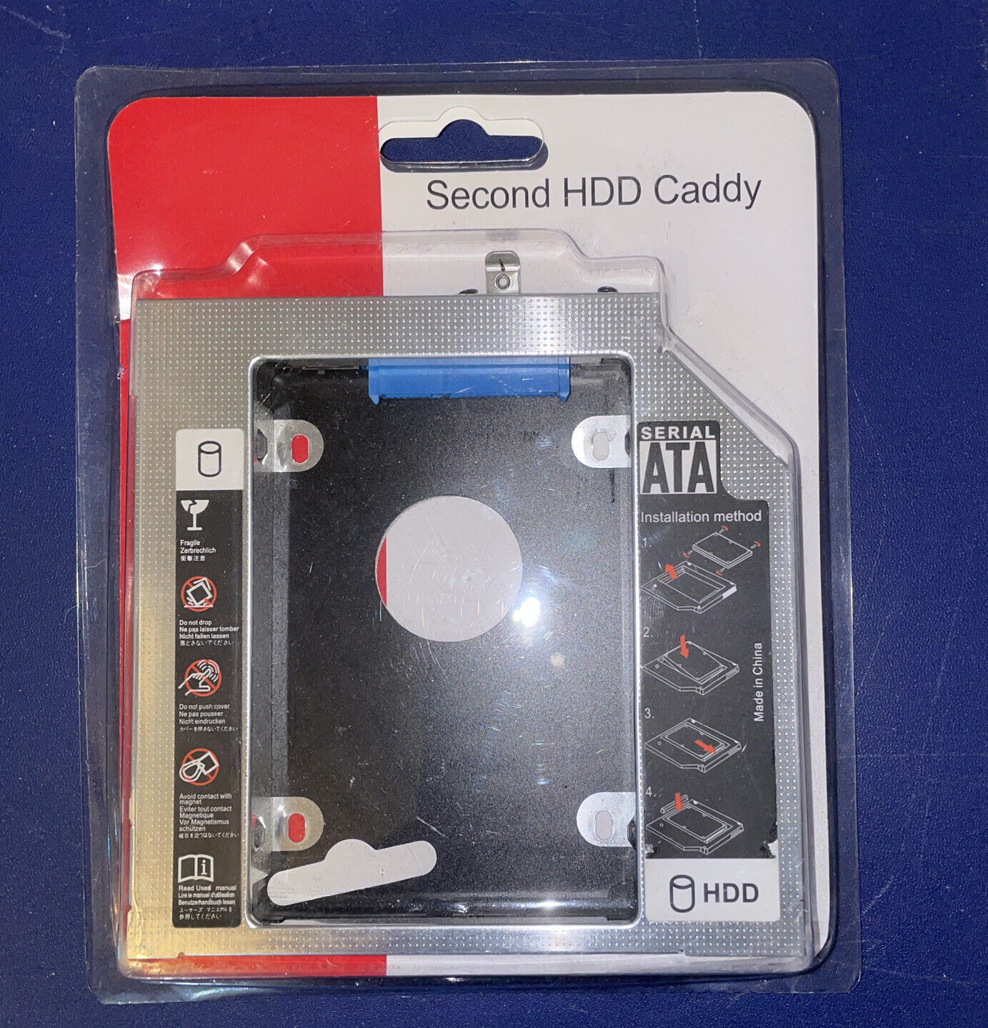 Universal 12.7mm SATA 2nd SSD HDD Hard Drive Caddy for DVD-ROM CD Optical Bay