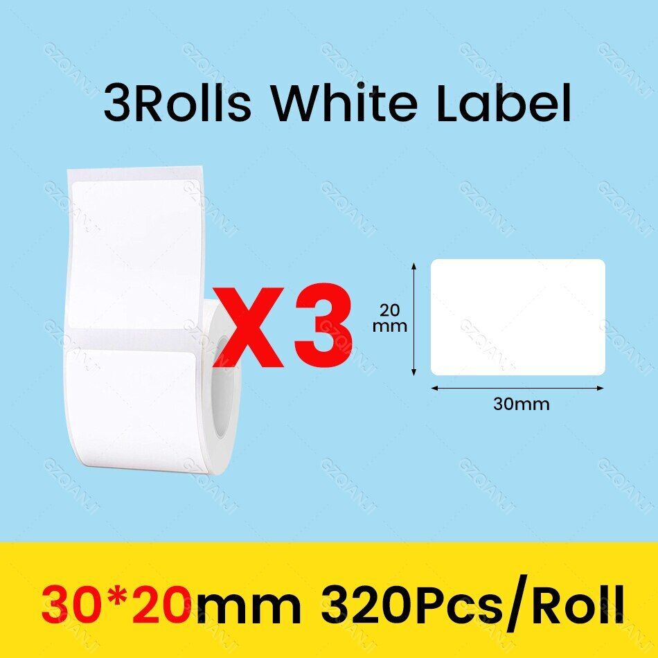 Label Printer Paper Roll Waterproof Anti-Oil Tear-Resistant Tag Label Papers New