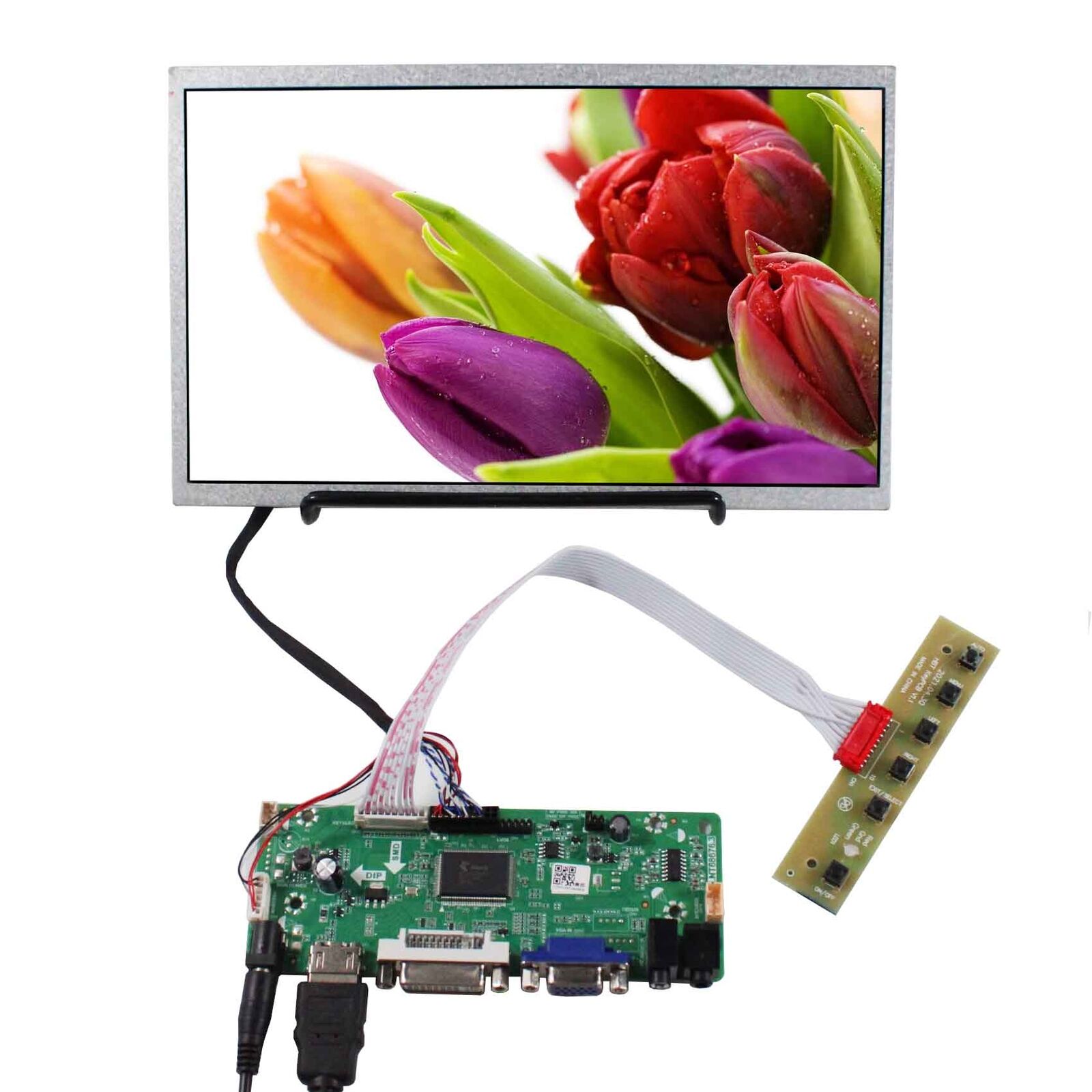 HDMI DVI VGA LCD Controller Board 10.1inch 1366x768 LCD Screen