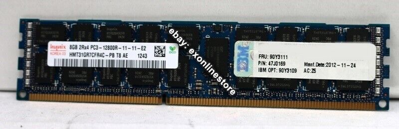 90Y3109 - 8GB (1x8GB, 2Rx4, 1.5V) PC3-12800 DDR3 1600MHz LP RDIMM (90Y3111)
