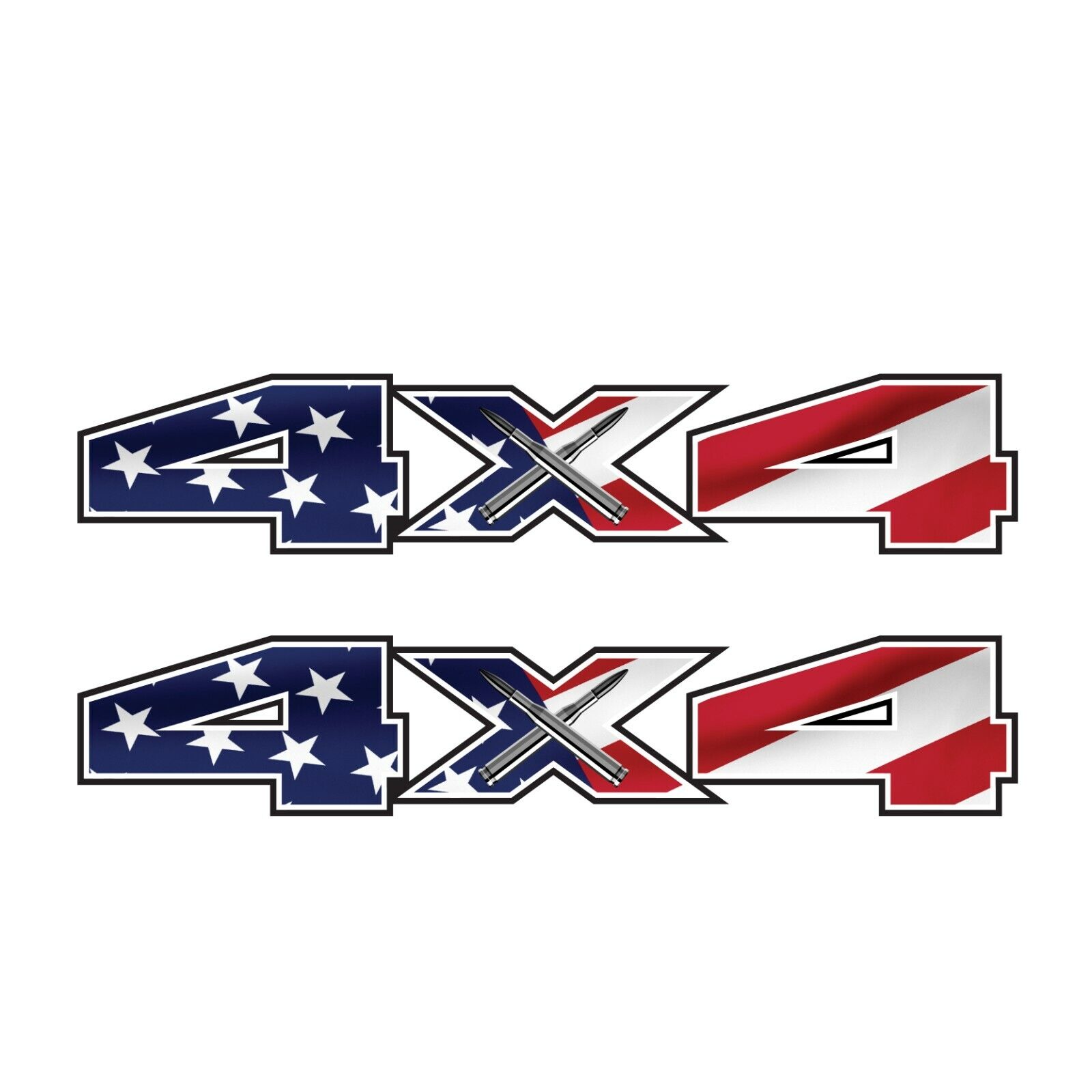 4x4 Off Road USA Flag Decals Ford F250 Super Duty bed bedside truck F150 B3