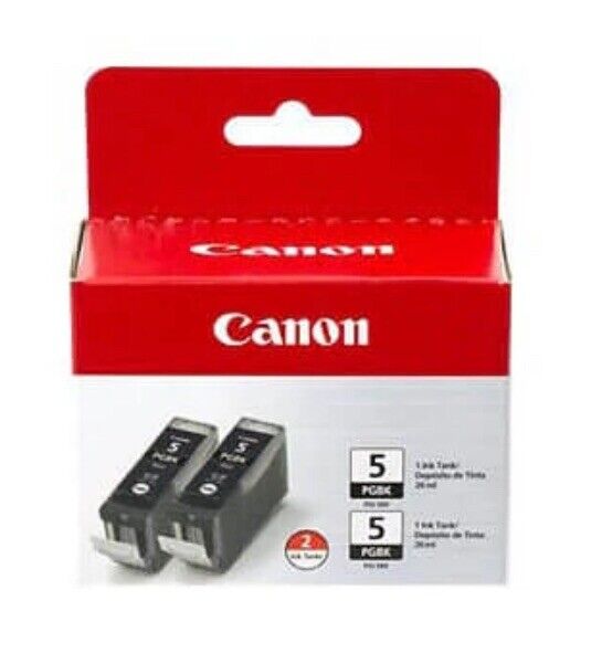 Canon PGI-5BK PG BK Black Ink Cartridge 2-Pack New & Sealed 2013