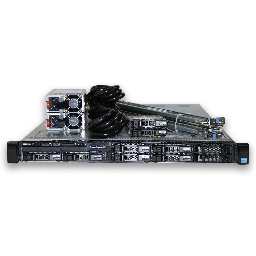 Dell PowerEdge R620 Server 2x E5-2640 2.5GHz 6C 32GB 4x 1.2TB 10K H710