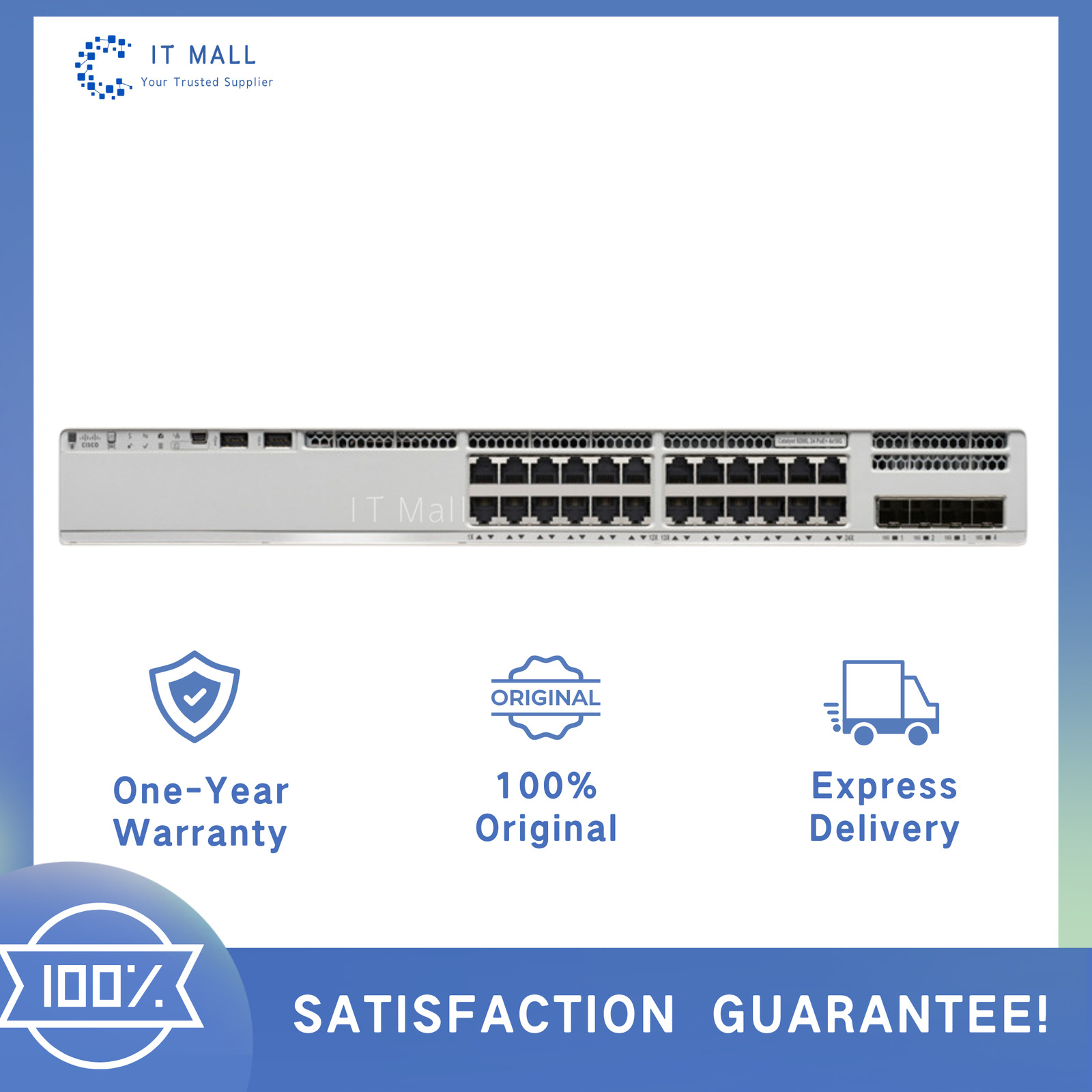 NEW Cisco C9300L-24P-4G-A Network Advantage 24 Port POE 4G switch Brand Original