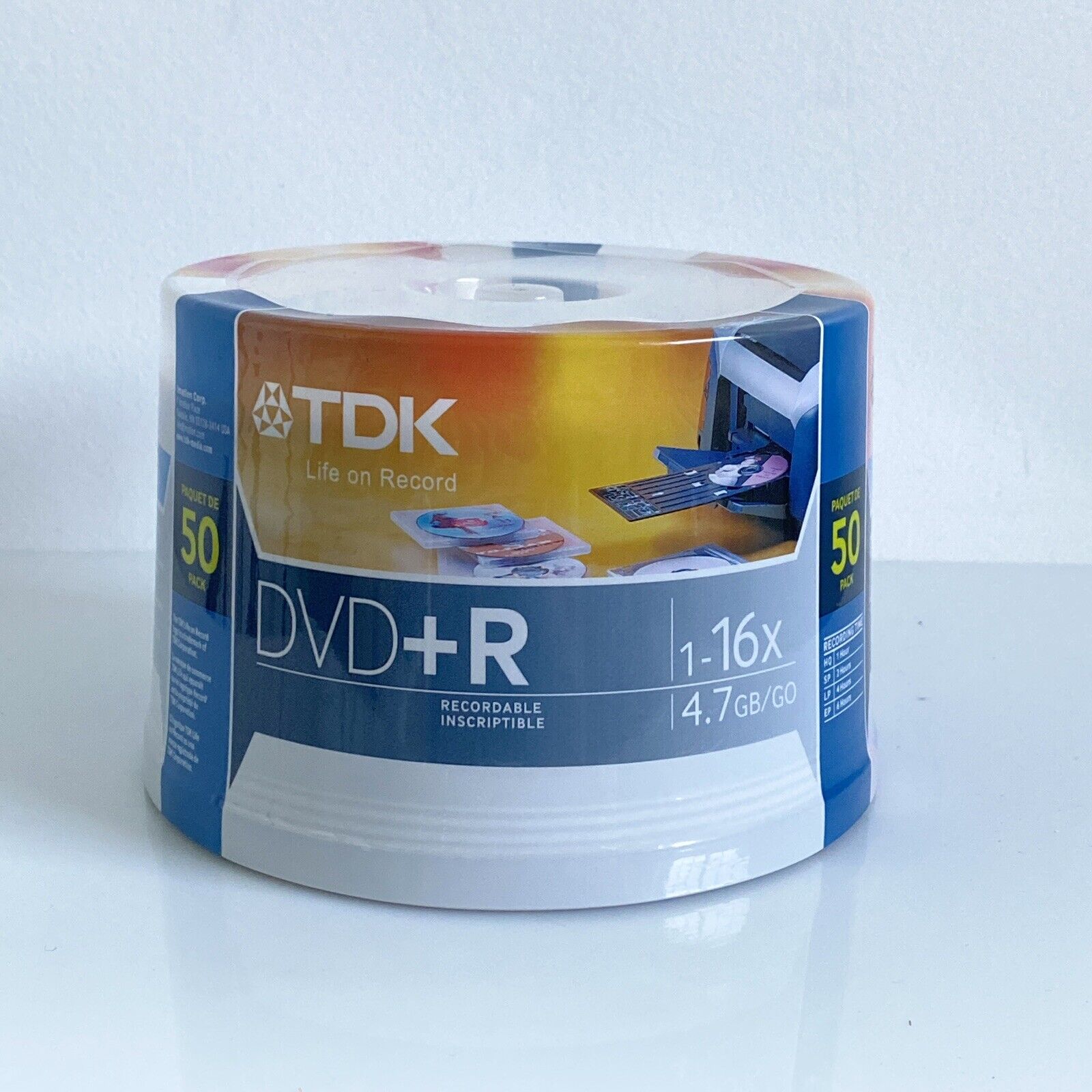 TDK DVD+R 16x 4.7GB 50pc PrintOn White Disks New / Sealed