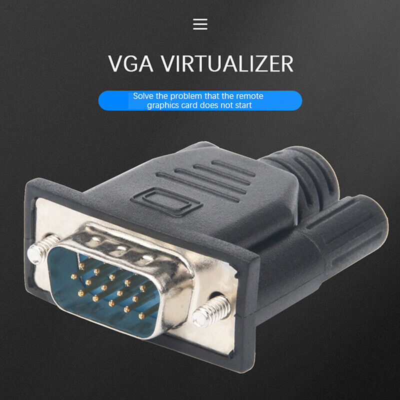 1080P 60HZ VGA Virtual Display Adapter Male Dummy Plug EDID Headless Emula..~;z
