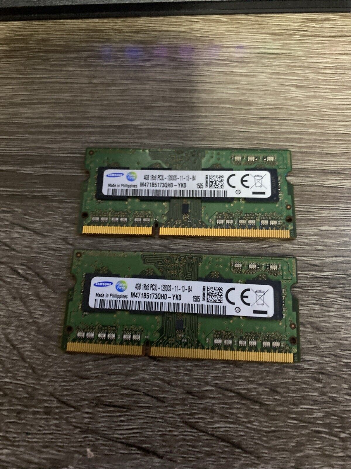 LOT OF 2 SAMSUNG 4GB M471B5173BH0-YK0 DDR3L 1600MHZ  PC3L-12800S RAM V7-1(9)