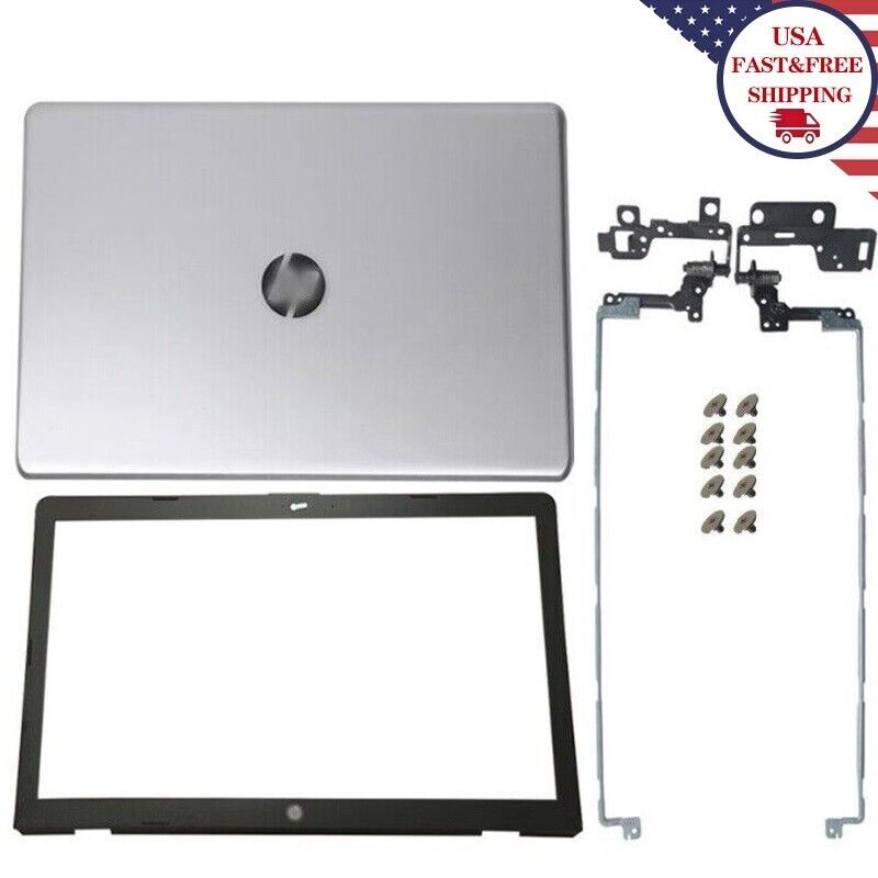 New for HP 17-BS 17-AK 17-BS011DX Silver LCD Back Cover &Front Bezel &Hinges US