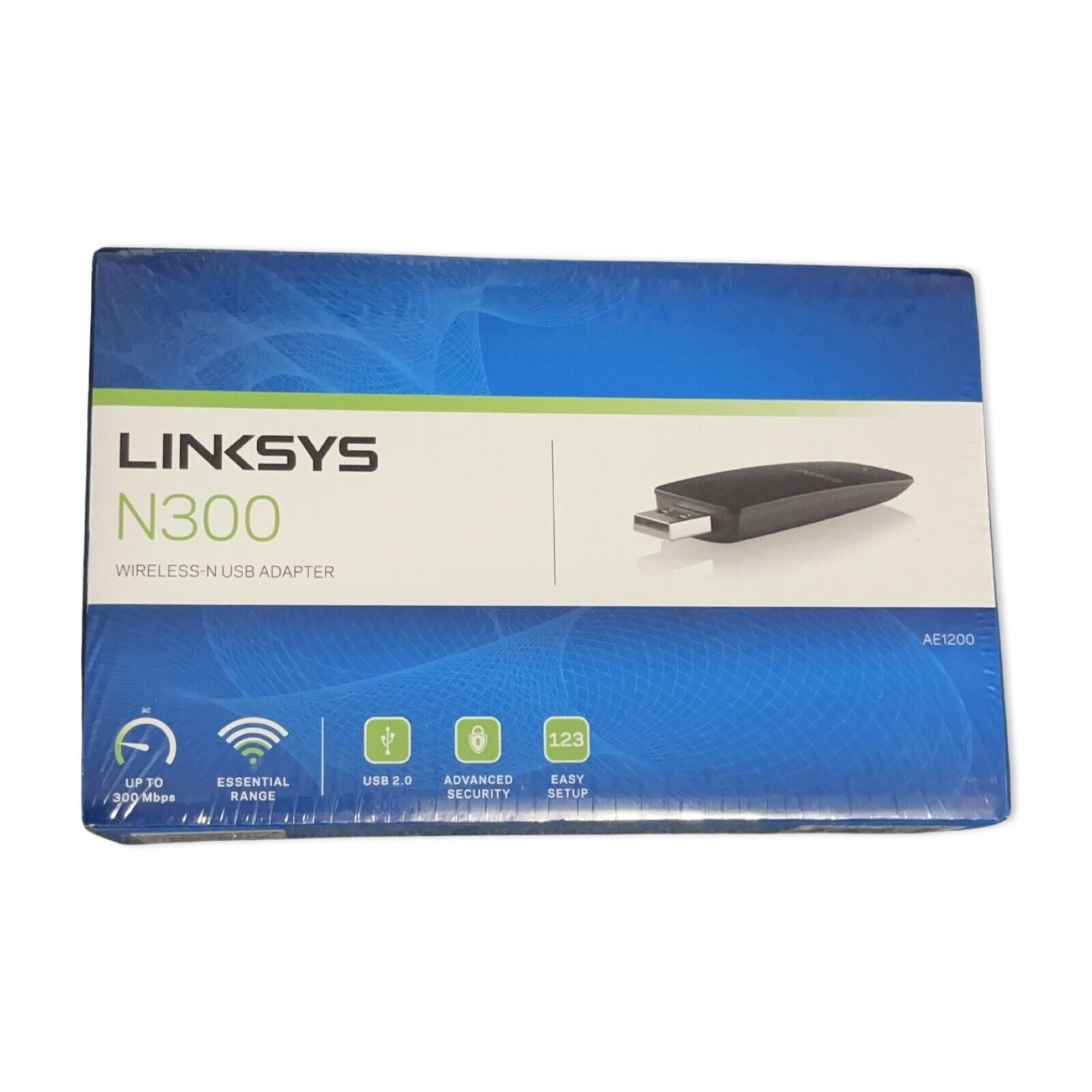 Linksys Wireless-N USB Adapter N300 AE1200-NP 300Mb 2.4Ghz Reliable Network Easy