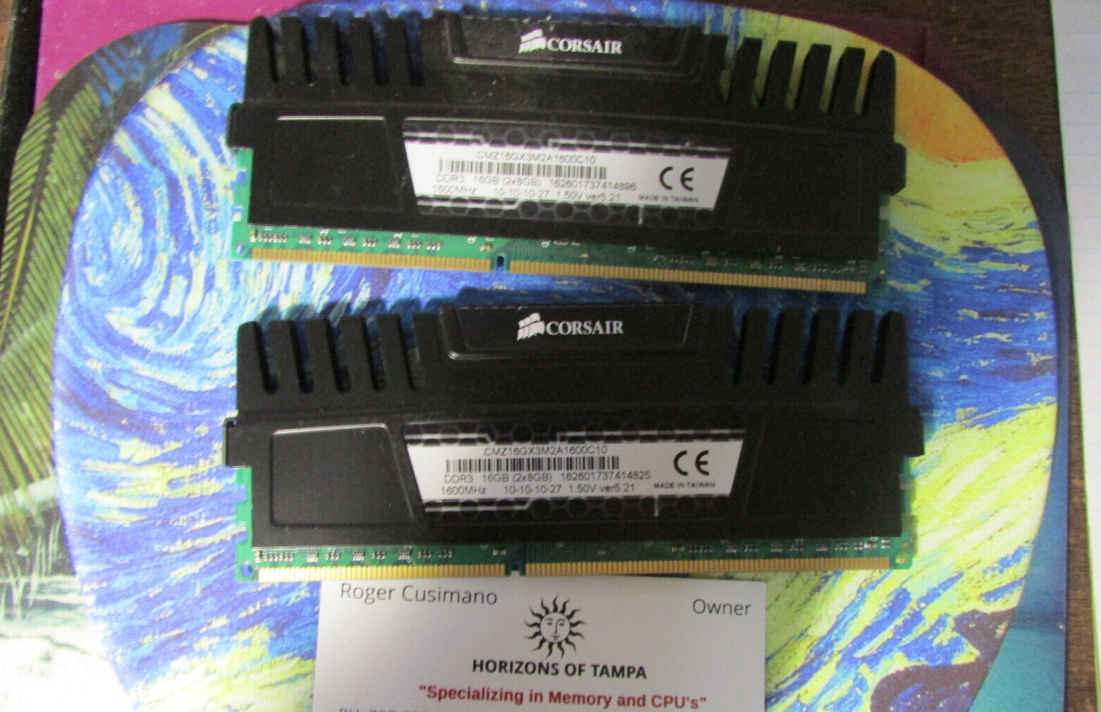 CORSAIR VENGEANCE CMZ16GX3M2A1600C10 16GB (2x8GB) 1600MHz DDR3 RAM BLACK