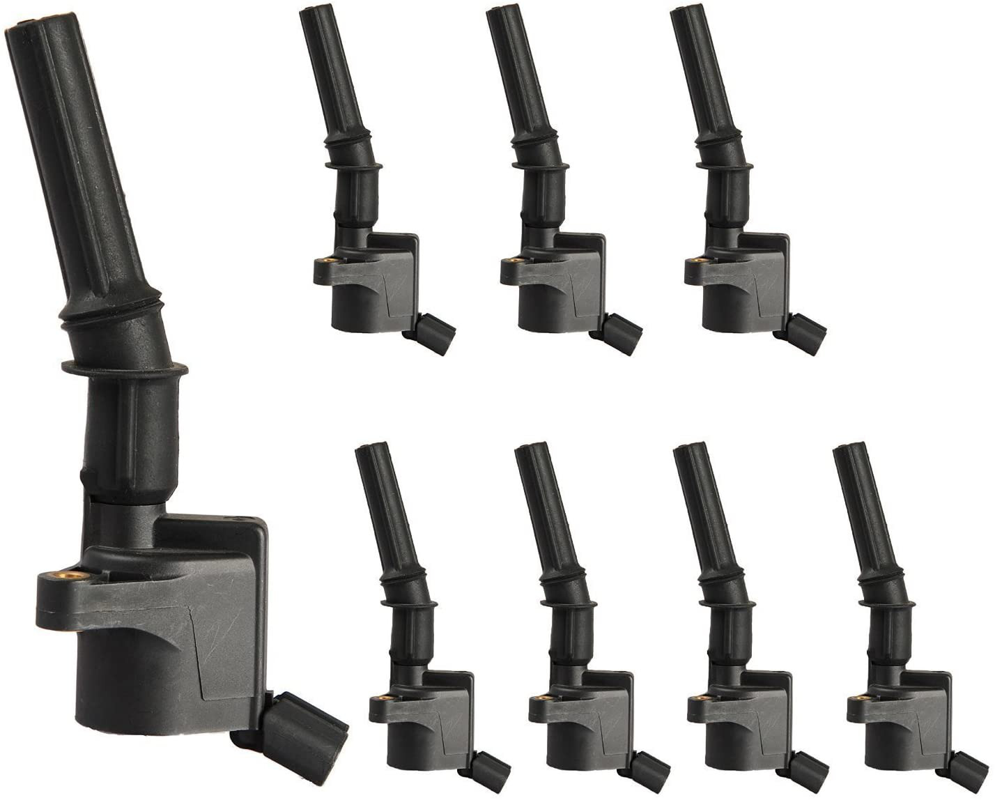 Set of 8 Curved Boot Ignition Coil Pack Compatible With Ford Lincoln Mercury NEW