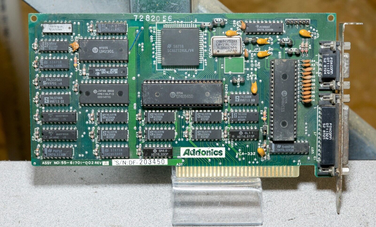 Vintage Addonics  monochrome graphics adapter 8 bit ISA tested working ISA380