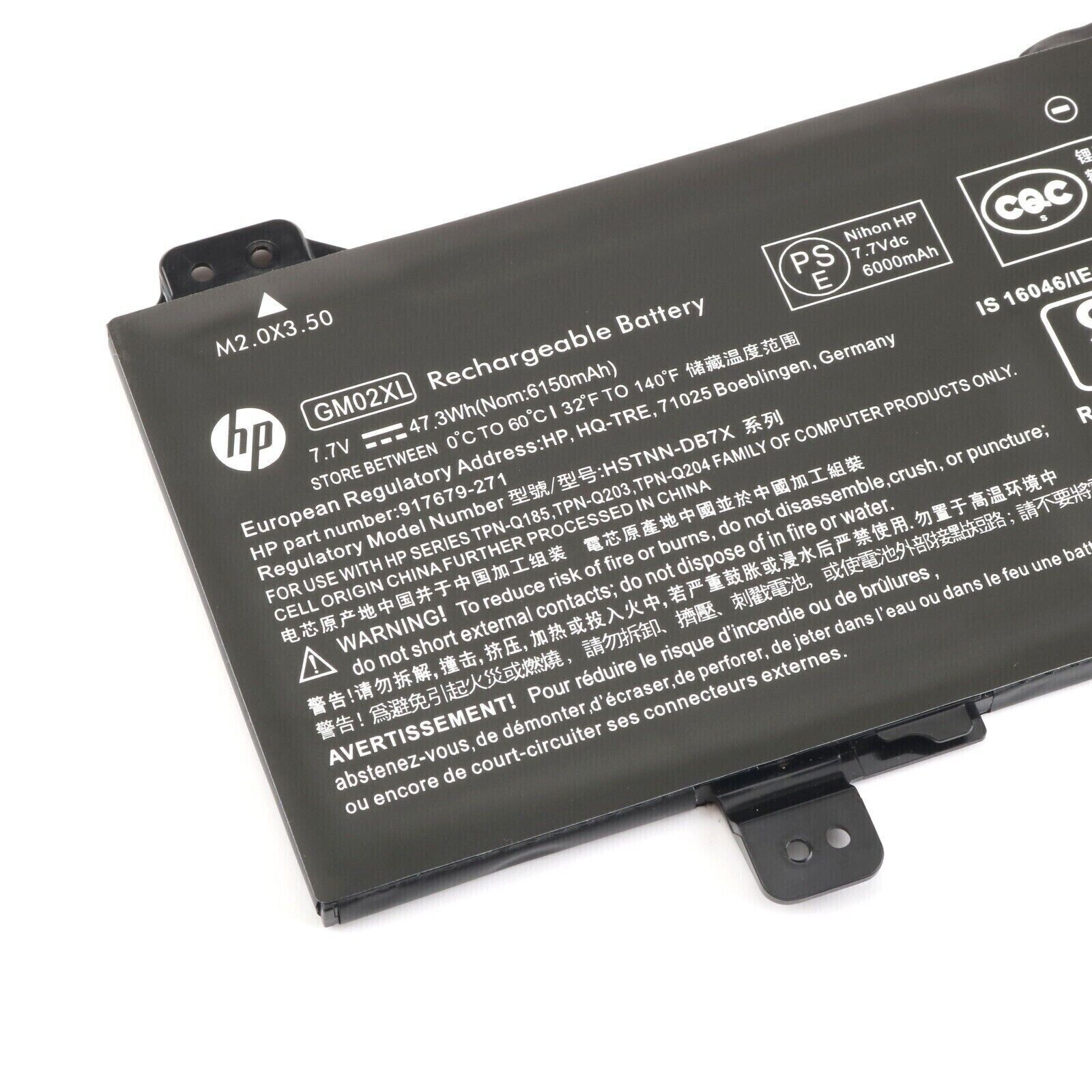 47.3WH Genuine GM02XL Battery for HP Chromebook X360 11 G1 Series 917679-271