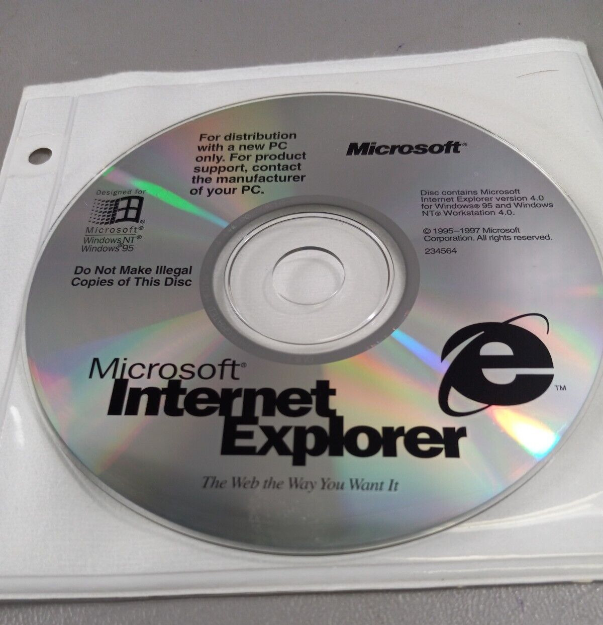 L👀K  Vintage Microsoft Internet Explorer  for Windows 95 CD Only