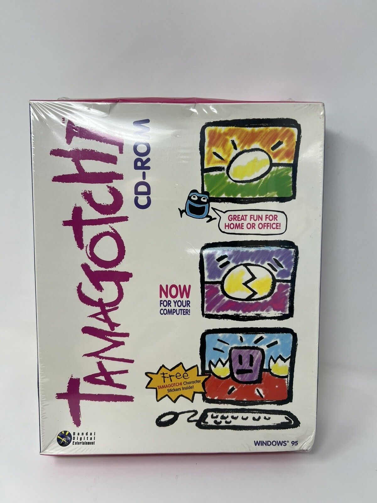 Bandai Tamagotchi CD-ROM Games for Windows 95 Brand New Sealed Big Box Rare HTF 