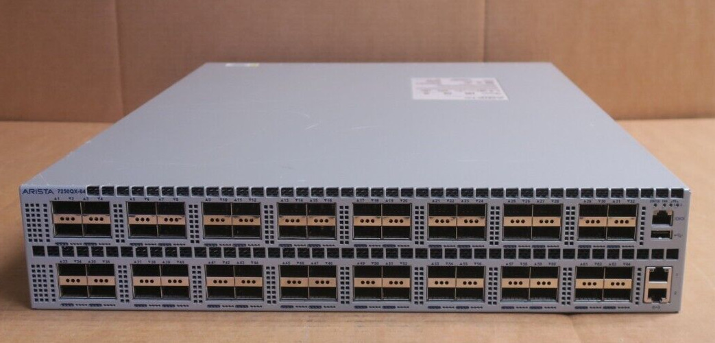 Arista DCS-7250QX-64-F 64x 40GbE Or 256x 10GbE QSFP+ Port 2U F2B Switch 2x PSU