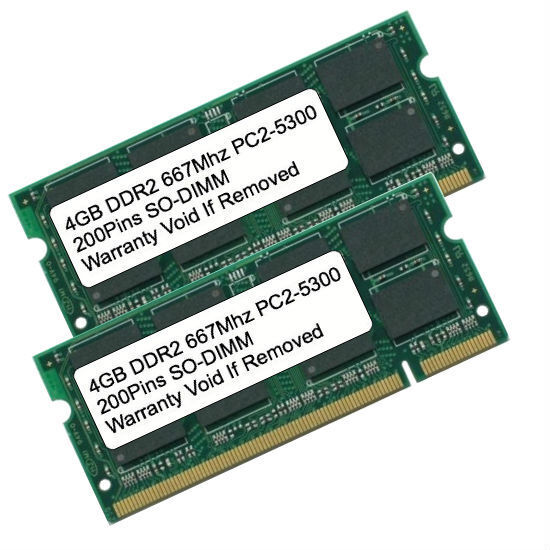 8GB Kit 2x 4GB DDR2 667 MHz PC2-5300 Sodimm Memory for IBM Lenovo HP Dell Laptop