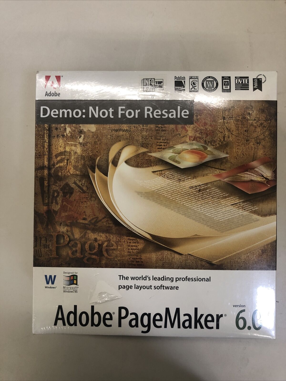 VINTAGE ADOBE PAGEMAKER 6.0 FOR WINDOWS 95 CD SEALED - PREOWNED