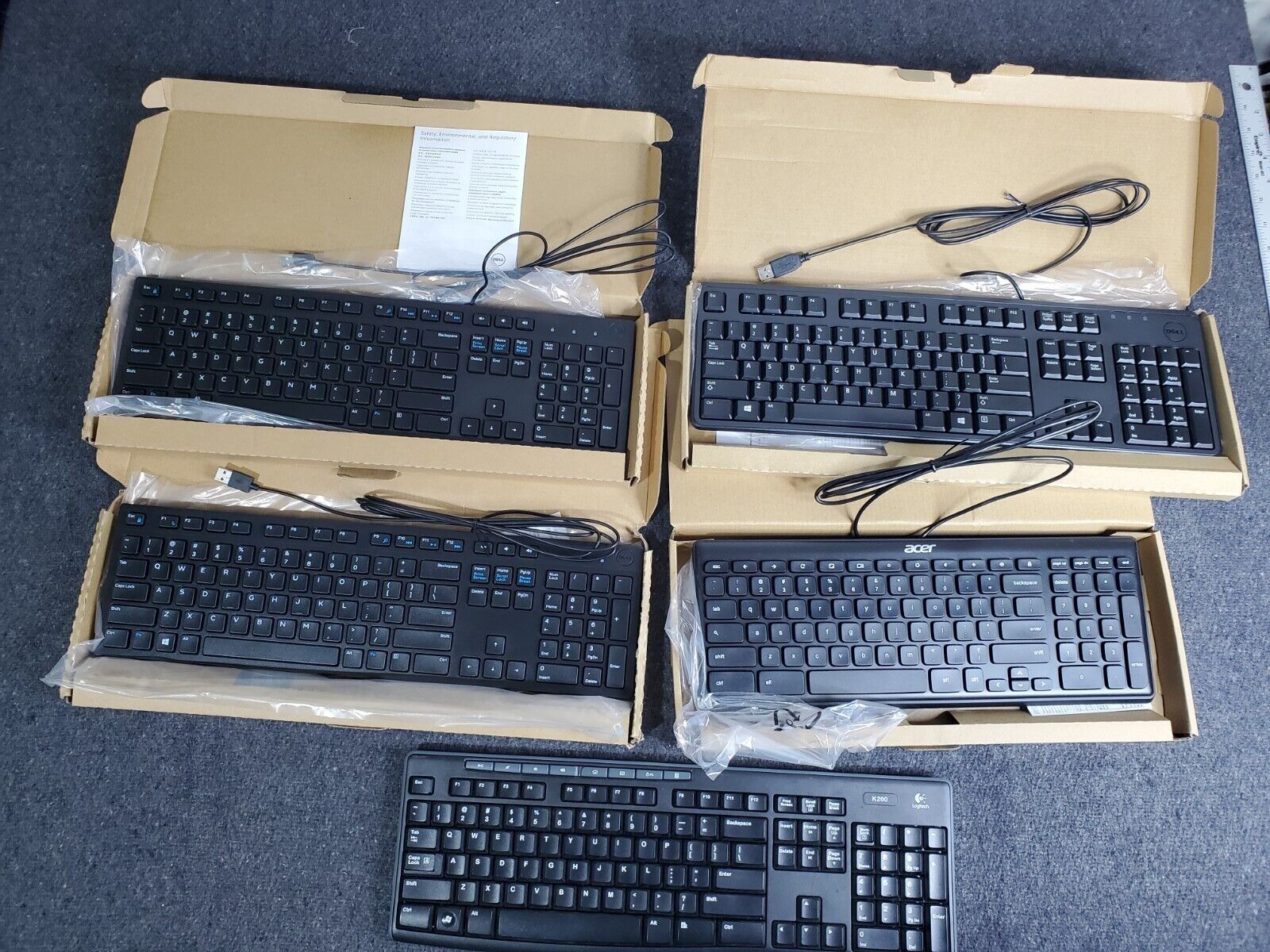 Huge Computer Keyboard Lot of 5 Keyboards Logitech,Dell & Acer