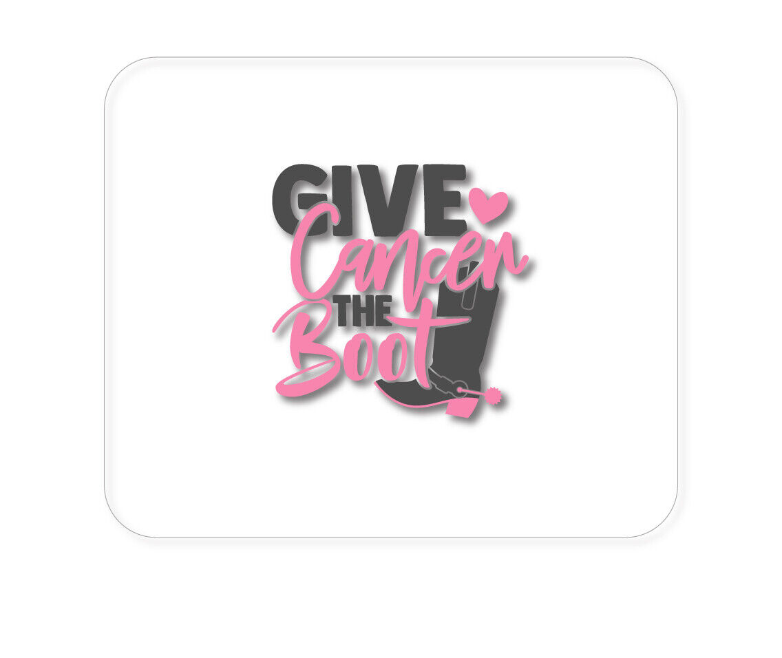 CUSTOM Mouse Pad 1/4 - Give Cancer the Boot - Cowboy Spurs