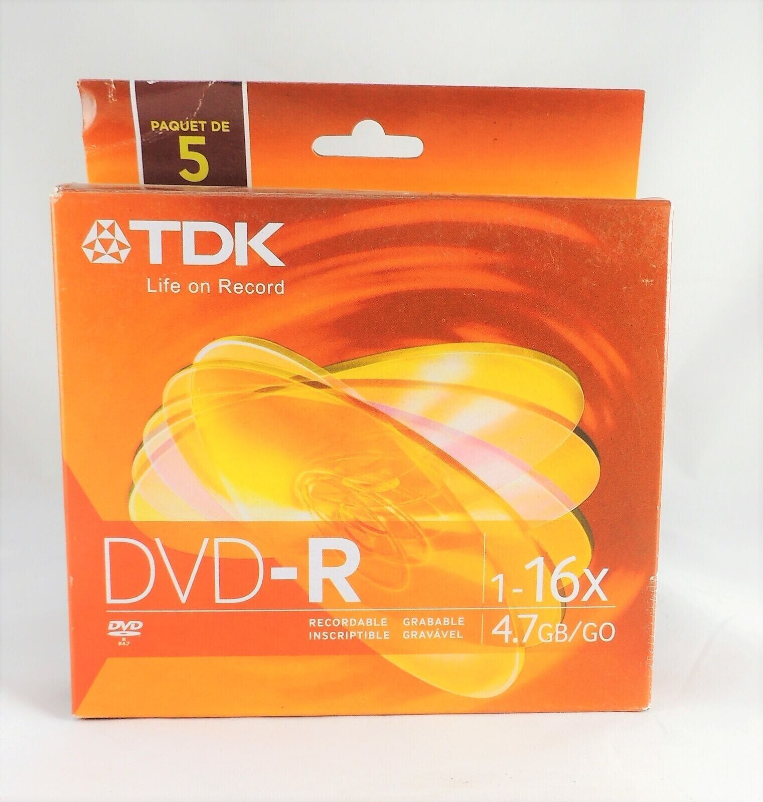 5 Pack TDK DVD-R With Jewel Cases, 1-16X , 4.7GB