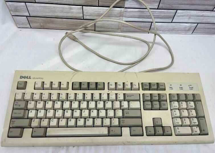 Vintage Dell Quietkey SK-1000REW Wired Keyboard UNTESTED FOR PARTS ONLY
