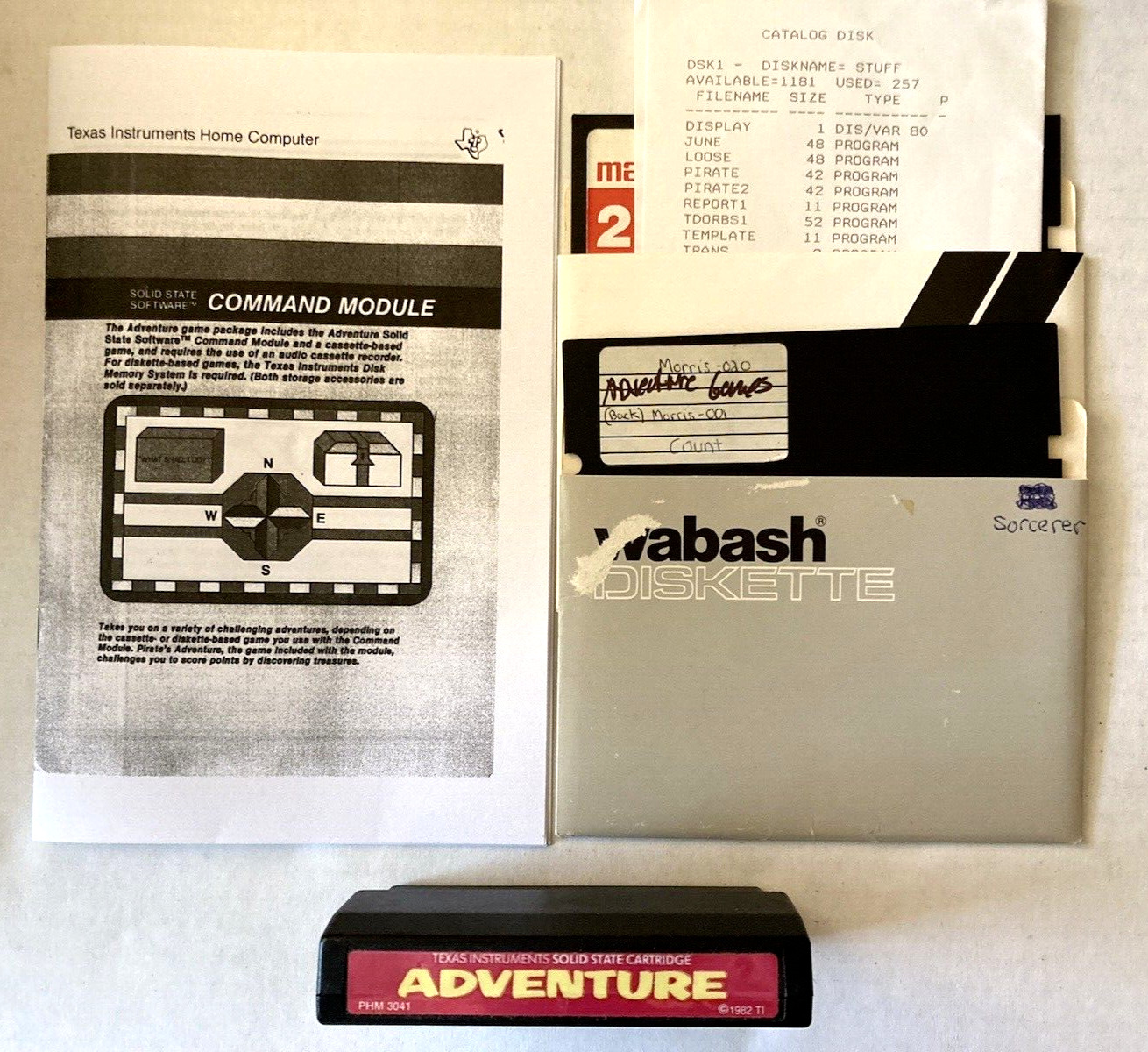 TI-99/4a Adventure Cartridge Disk Software PHM 3041 Adventure Pirate Loose June