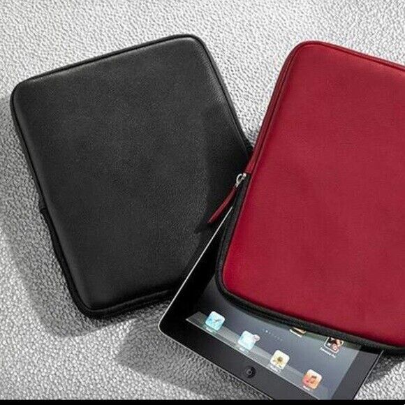 Brand New Red Wilsons Leather Ipad Tablet Nook Zipper Sleeve Fast  