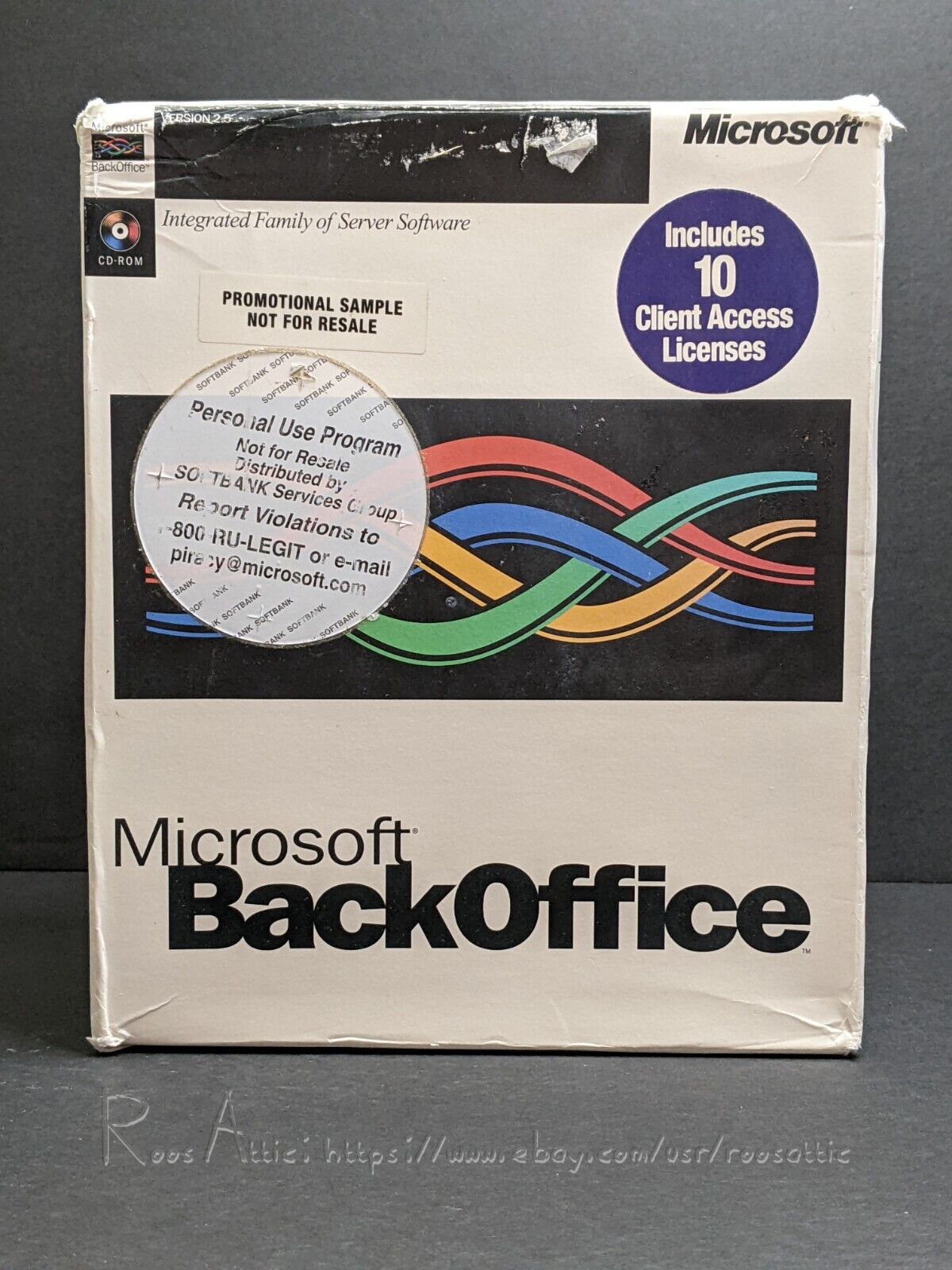 Microsoft BackOffice Server Version 2.5 1996: 10 CAL / Rare Promotional Sample