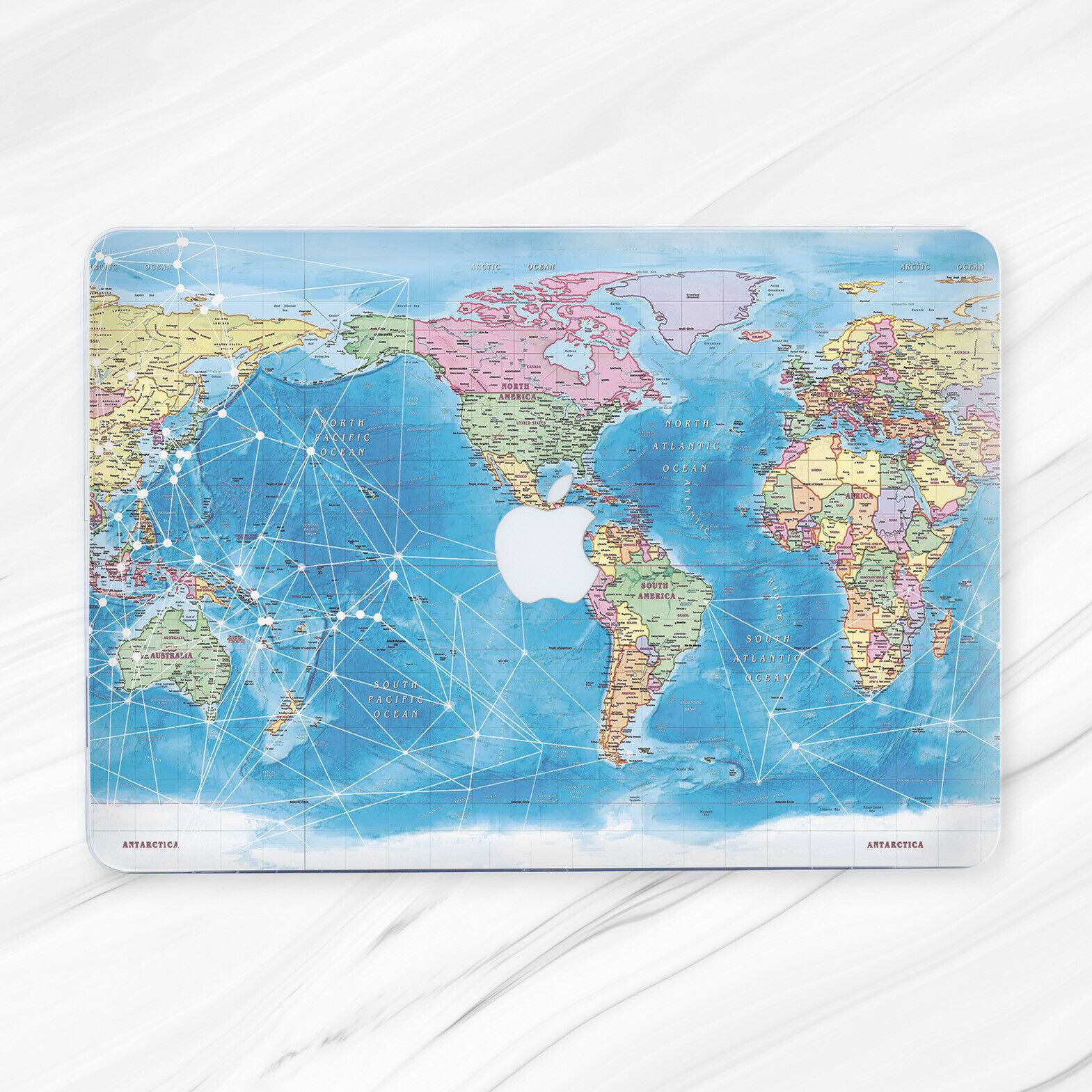 Geometry World Map Atlas Earth Hard Case Cover For Macbook Air 11 13 Pro 13 15