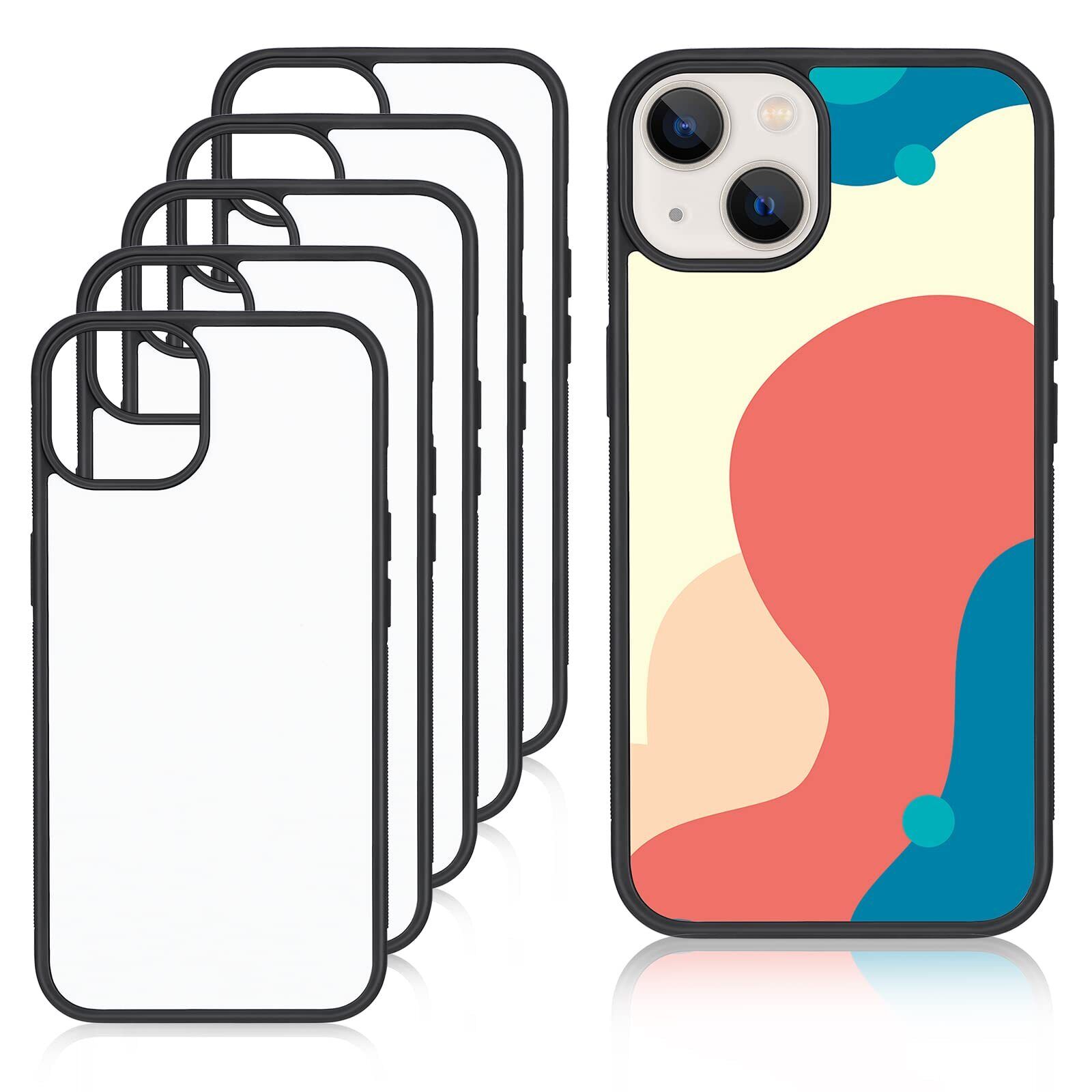 6-Pack Sublimation Blanks Phone Case Soft Rubber for iPhone 14, 6.1 Inches